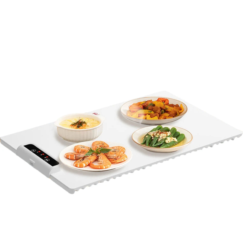 Electric Warming Tray with Adjustable Temperature - Fast Heating Smart Plate for Parties & Family Gatherings