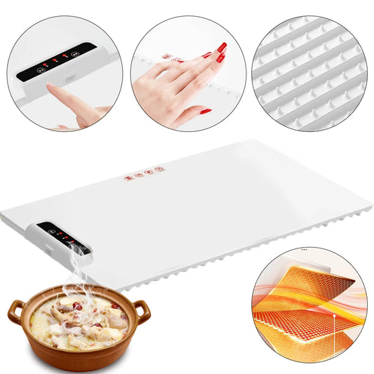 Electric Warming Tray with Adjustable Temperature - Fast Heating Smart Plate for Parties & Family Gatherings