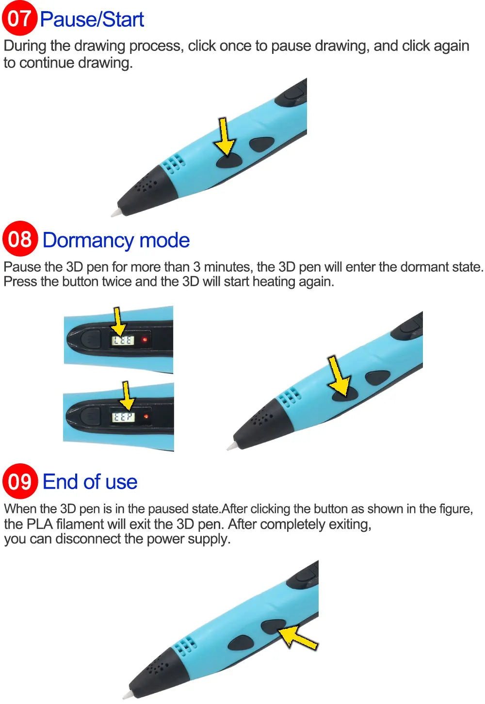 "2025 3D Printing Pen for Kids - DIY 3D Art, LCD Screen, Power Adapter, and 200m PLA Filament"