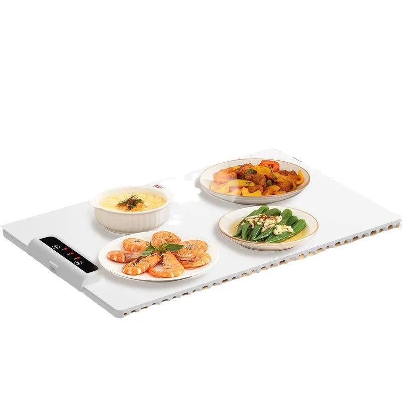 Electric Warming Tray with Adjustable Temperature - Fast Heating Smart Plate for Parties & Family Gatherings