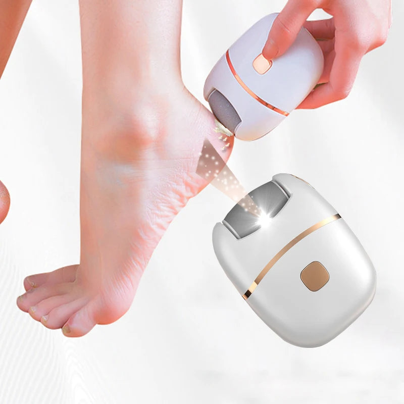 Electric Foot Grinder - Rechargeable with 2 Grinding Heads for Polishing Thick Skin & Calluses