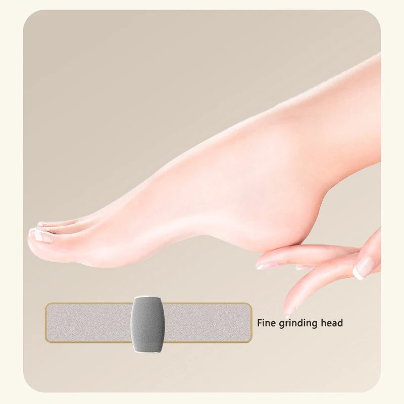 Electric Foot Grinder - Rechargeable with 2 Grinding Heads for Polishing Thick Skin & Calluses