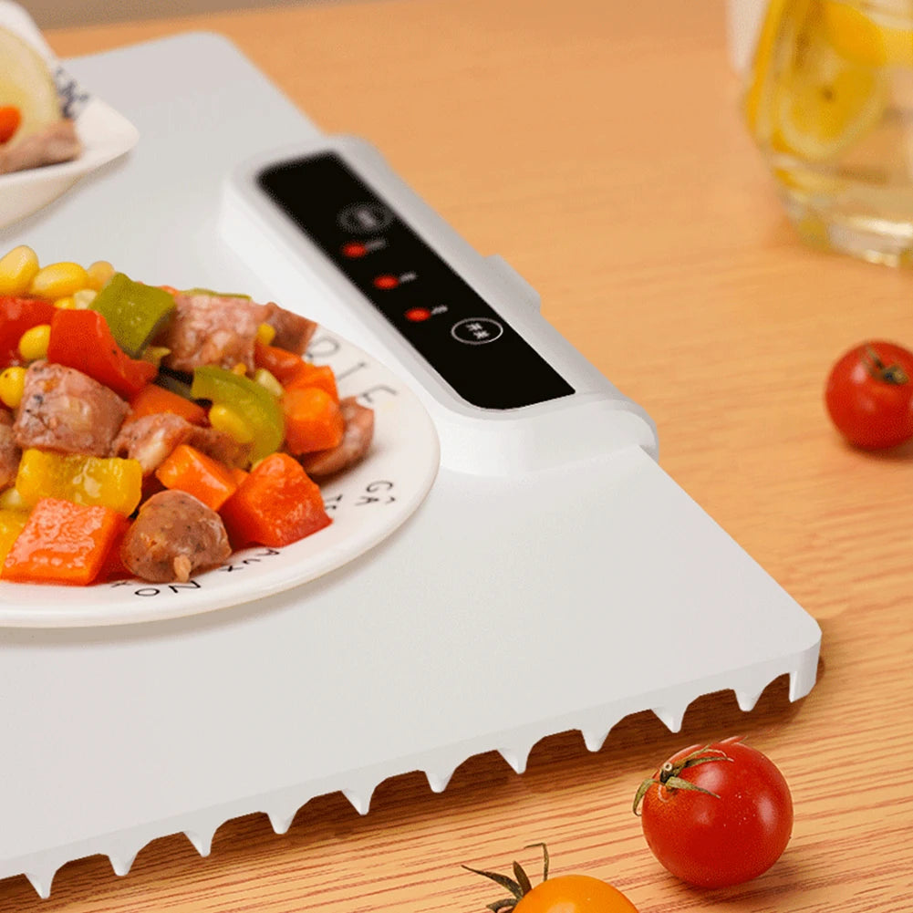 Electric Warming Tray with Adjustable Temperature - Fast Heating Smart Plate for Parties & Family Gatherings